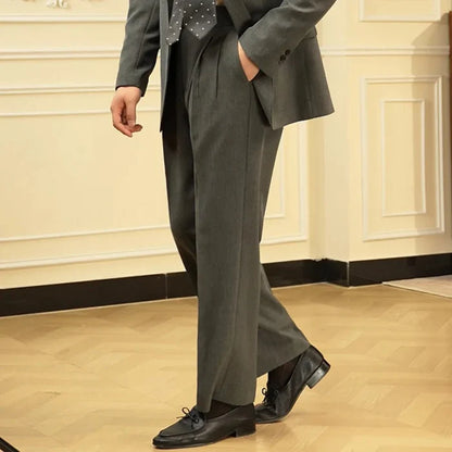Italian style business casual pants - AntoniosClothing - Coffee