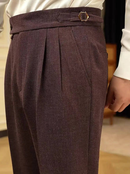 Italian style business casual pants - AntoniosClothing - Coffee
