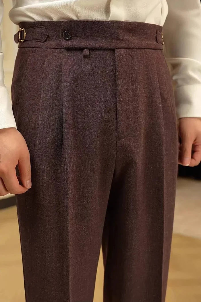 Italian style business casual pants - AntoniosClothing - Coffee
