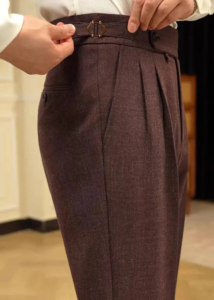 Italian style business casual pants - AntoniosClothing - Coffee