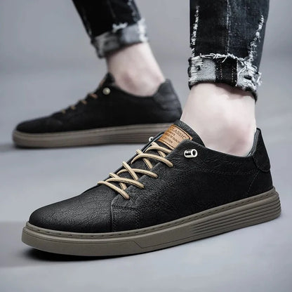 Italian style genuine leather shoes - AntoniosClothing - Black- no fur