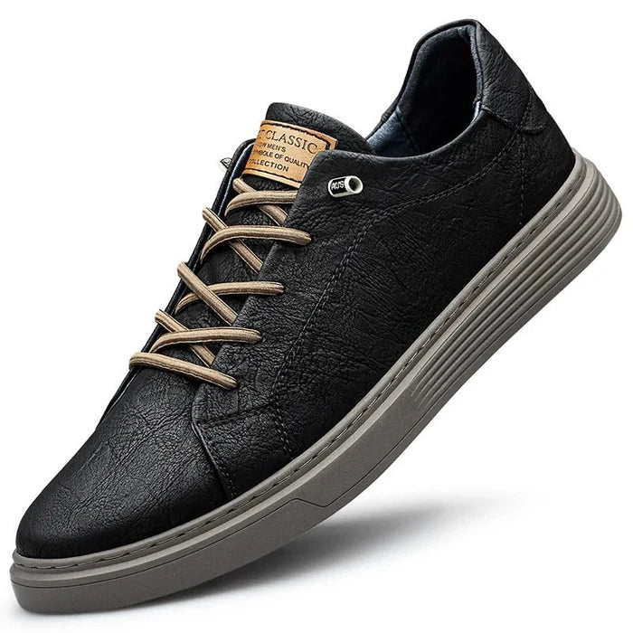 Italian style genuine leather shoes - AntoniosClothing - Black- no fur