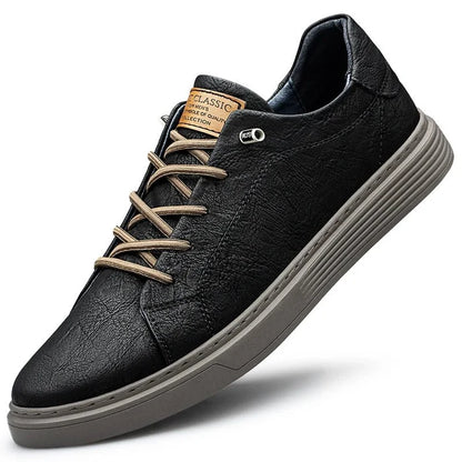 Italian style genuine leather shoes - AntoniosClothing - Black- no fur