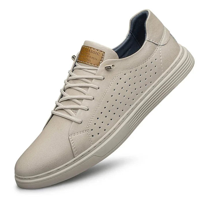 Italian style genuine leather shoes - AntoniosClothing - White-breathable
