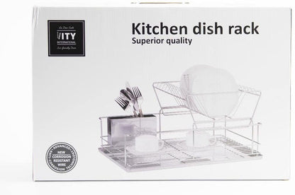 ITY 2 Tier Dish Rack with Chrome Tray - G3386