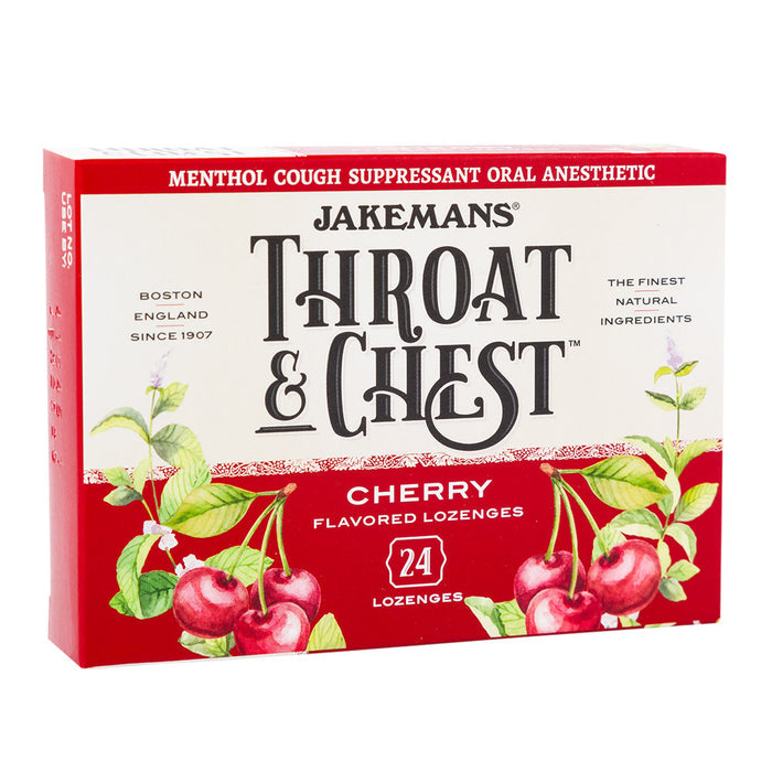 Jakemans Cough Drops Throat & Chest Cherry 24 Pc 3oz Box - 6ct
