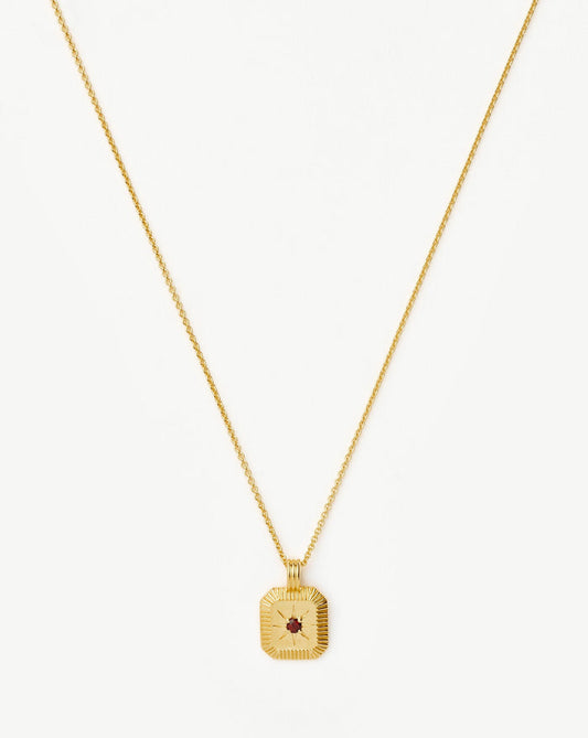 Star Ridge Birthstone Pendant Necklace | 18k Gold Vermeil/Garnet Necklaces Missoma