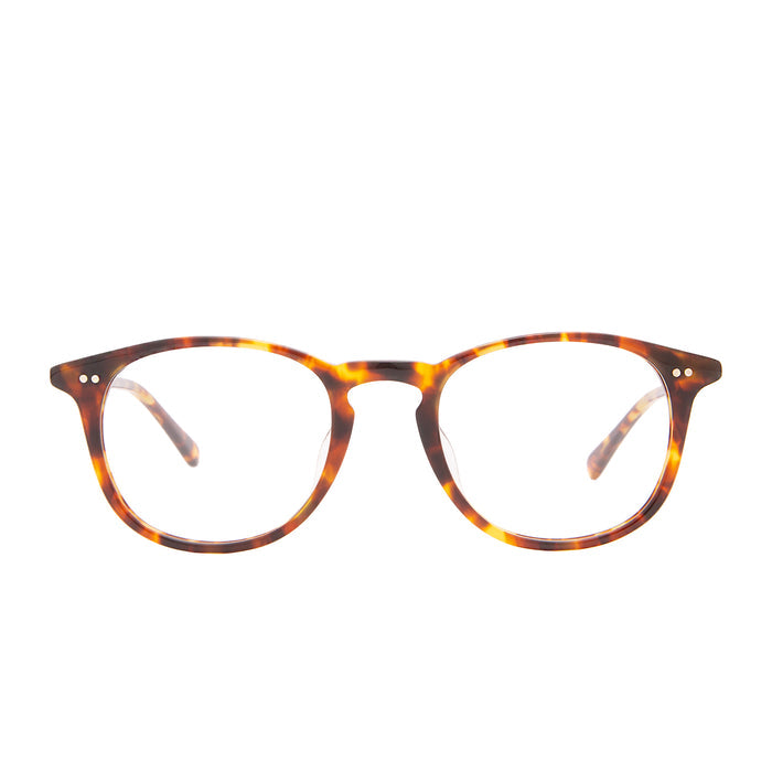 diff eyewear jaxson round glasses with a amber tortoise frame and prescription lenses front view