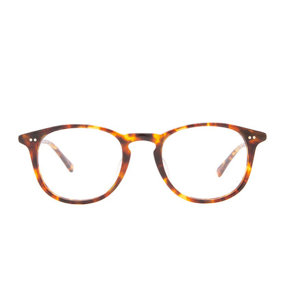 diff eyewear jaxson round glasses with a amber tortoise frame and prescription lenses front view