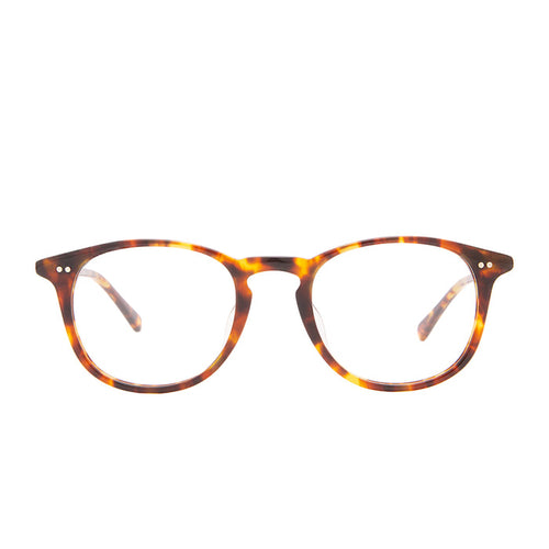 diff eyewear jaxson round glasses with a amber tortoise frame and prescription lenses front view