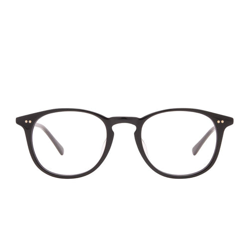 diff eyewear jaxson round glasses with a black acetate frame and prescription lenses front view