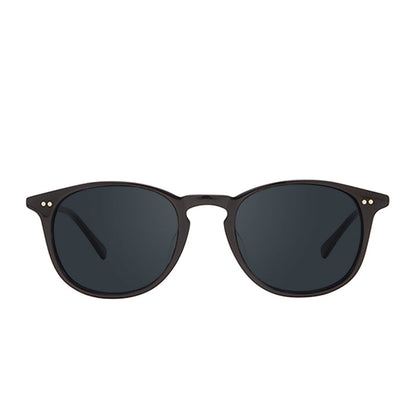 prescription sunglasses - diff eyewear jaxson round prescription glasses with a black frame and grey lenses front view