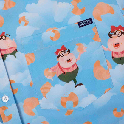 RSVLTS Nickelodeon Jimmy Neutron "Carl Croissants" _ KUNUFLEX Short Sleeve Shirt