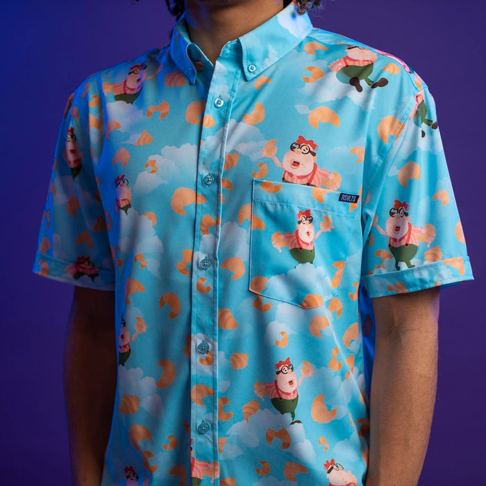 RSVLTS Nickelodeon Jimmy Neutron "Carl Croissants" _ KUNUFLEX Short Sleeve Shirt