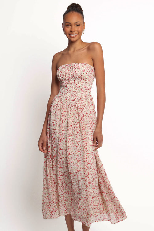 Petal and Pup USA DRESSES Jody Strapless Maxi Dress - Floral (Hold for Rack)