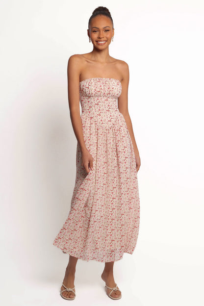 Petal and Pup USA DRESSES Jody Strapless Maxi Dress - Floral (Hold for Rack)