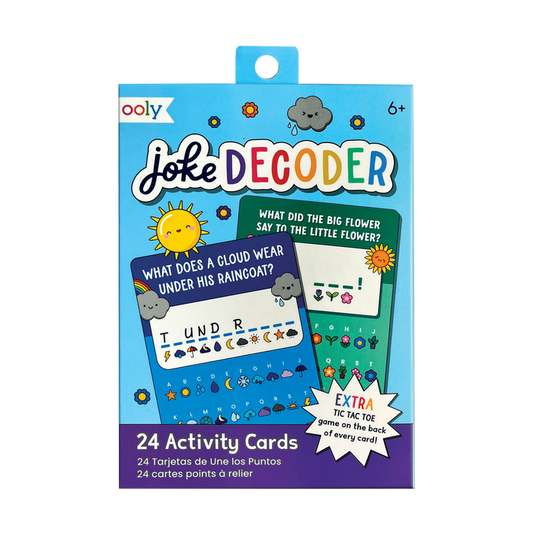 OOLY Joke Decoder Paper Games activity cart set front of packaging