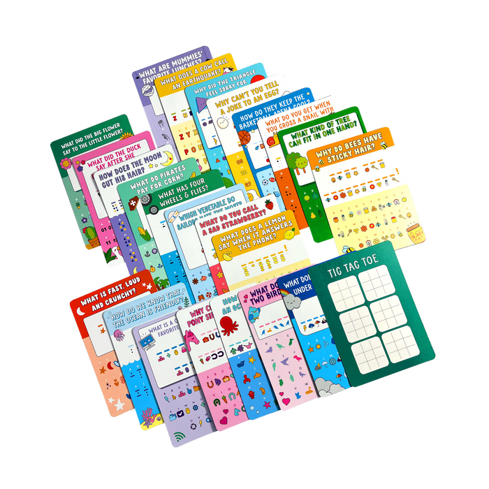 Joke Decoder Paper Games activity cart set contents