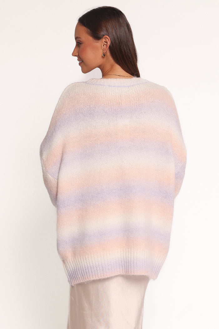 Petal and Pup USA KNITWEAR Joy Knit Sweater - Lavender Stripe