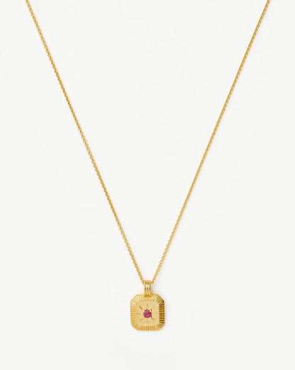 July Birthstone Pendant Necklace | 18k Gold Vermeil/Glass Filled Ruby Necklaces Missoma
