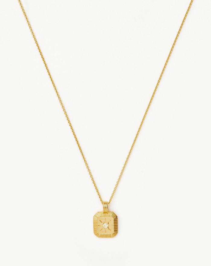 Star Ridge Birthstone Pendant Necklace | 18k Gold Vermeil/Rainbow Moonstone Necklaces Missoma