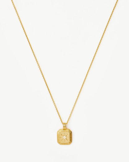 Star Ridge Birthstone Pendant Necklace | 18k Gold Vermeil/Rainbow Moonstone Necklaces Missoma