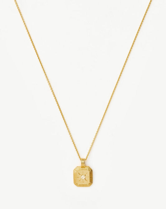 Star Ridge Birthstone Pendant Necklace | 18k Gold Vermeil/Rainbow Moonstone Necklaces Missoma