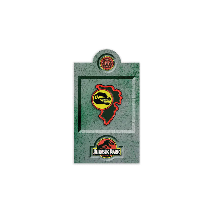 Jurassic Park – Dilophosaurus Paddock Sign Enamel Pin