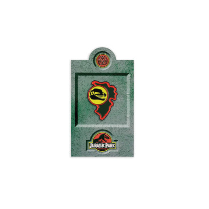 Jurassic Park – Dilophosaurus Paddock Sign Enamel Pin