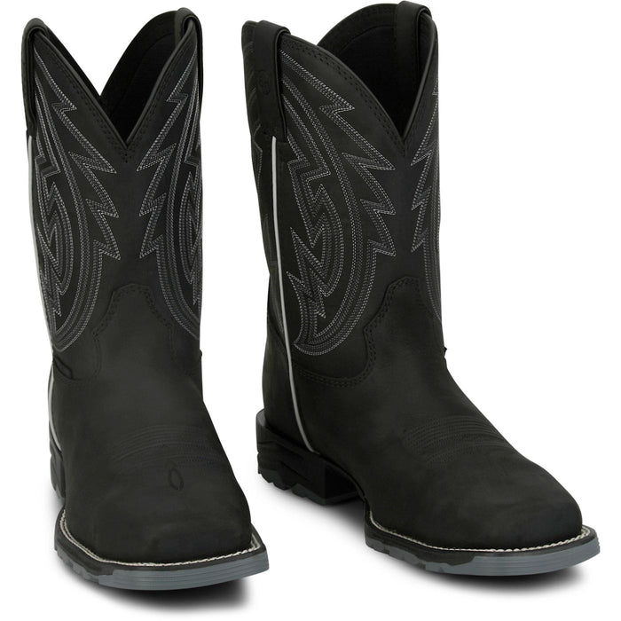 Justin Men's Lytle 11" Waterproof Steel Toe Boot in Black