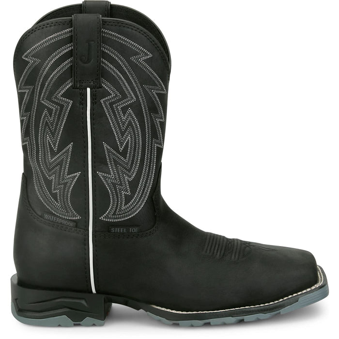Justin Men's Lytle 11" Waterproof Steel Toe Boot in Black