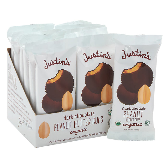 Justin's Dark Chocolate Peanut Butter Cups - 12 Count