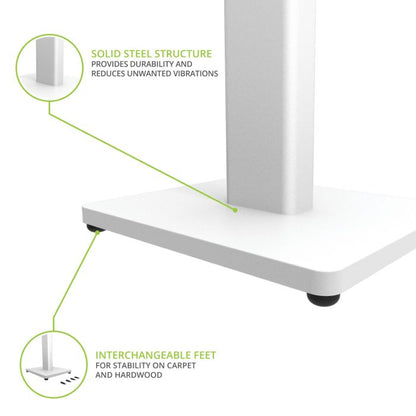 Kanto ST28 Speaker Stands Pair 28 Inch with MDF Base White White