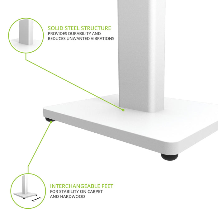 Kanto ST34 Speaker Stands Pair 34 Inch with MDF Base White White