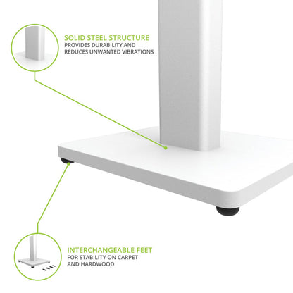 Kanto ST34 Speaker Stands Pair 34 Inch with MDF Base White White
