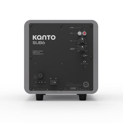 Kanto SUB6 200W 6 Inch Vinyl Subwoofer - Matte Grey Grey