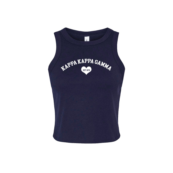 Kappa Kappa Gamma Crop Tank Top - Women's Micro Rib Racer Tank - KKG Sorority