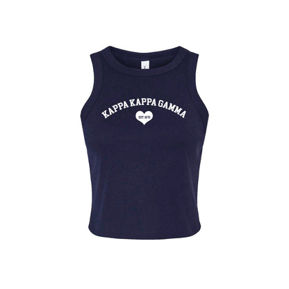 Kappa Kappa Gamma Crop Tank Top - Women's Micro Rib Racer Tank - KKG Sorority