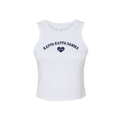 Kappa Kappa Gamma Crop Tank Top - Women's Micro Rib Racer Tank - KKG Sorority