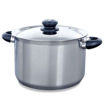 Karaat+ soeppan 24 cm 6,2 liter zilver vooraanzicht