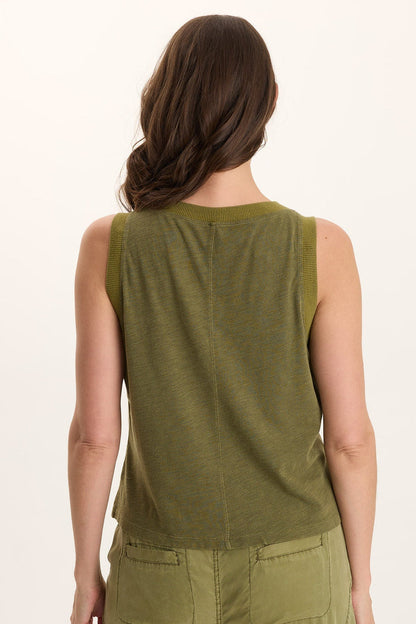 XCVI Katrine Soft Twill Embroidered Artisan Tank