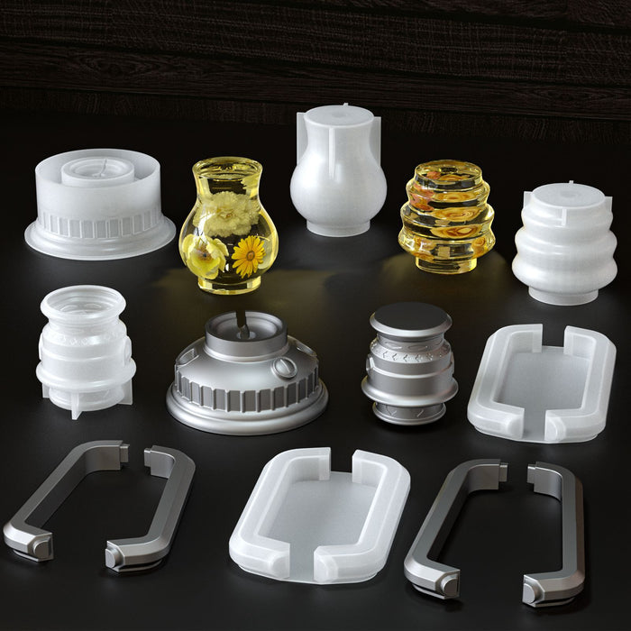 Kerosene Lamp Camping Lantern Ornament Set Resin Mold