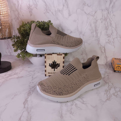 Khaki Women Slip On Sneakers - Maha fashions -  Women Footwear
