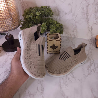 Khaki Women Slip On Sneakers - Maha fashions -  Women Footwear
