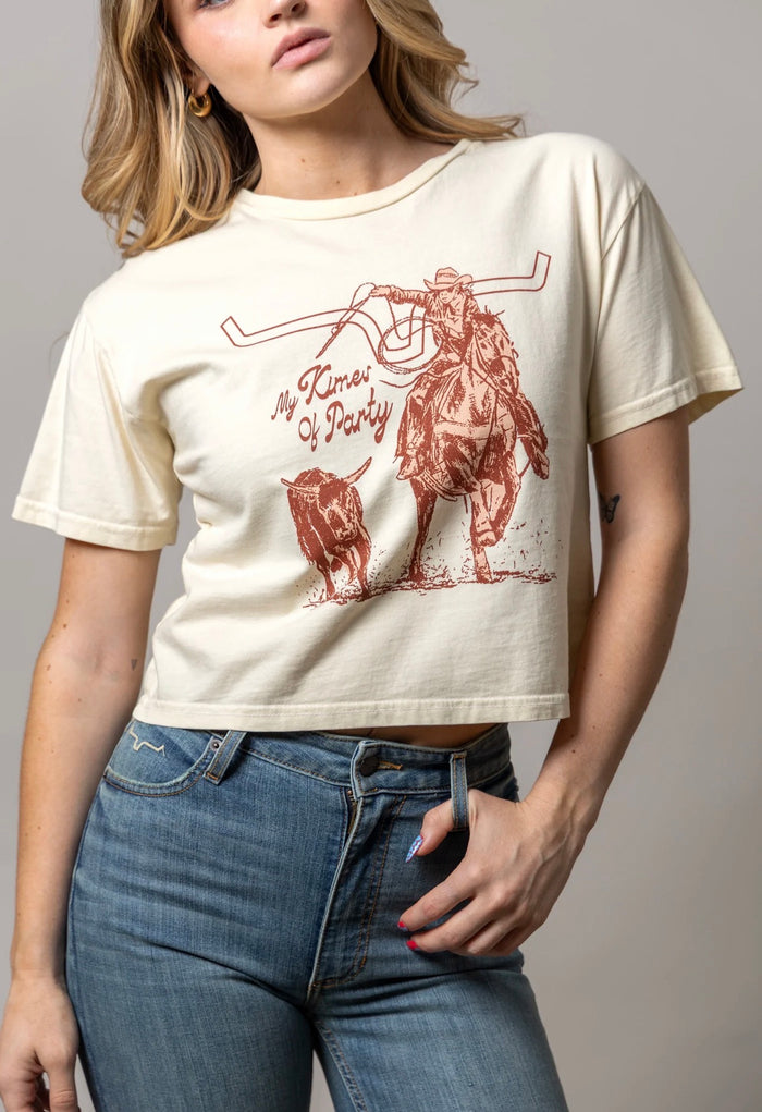 Kimes Of A Party Crop T Shirt