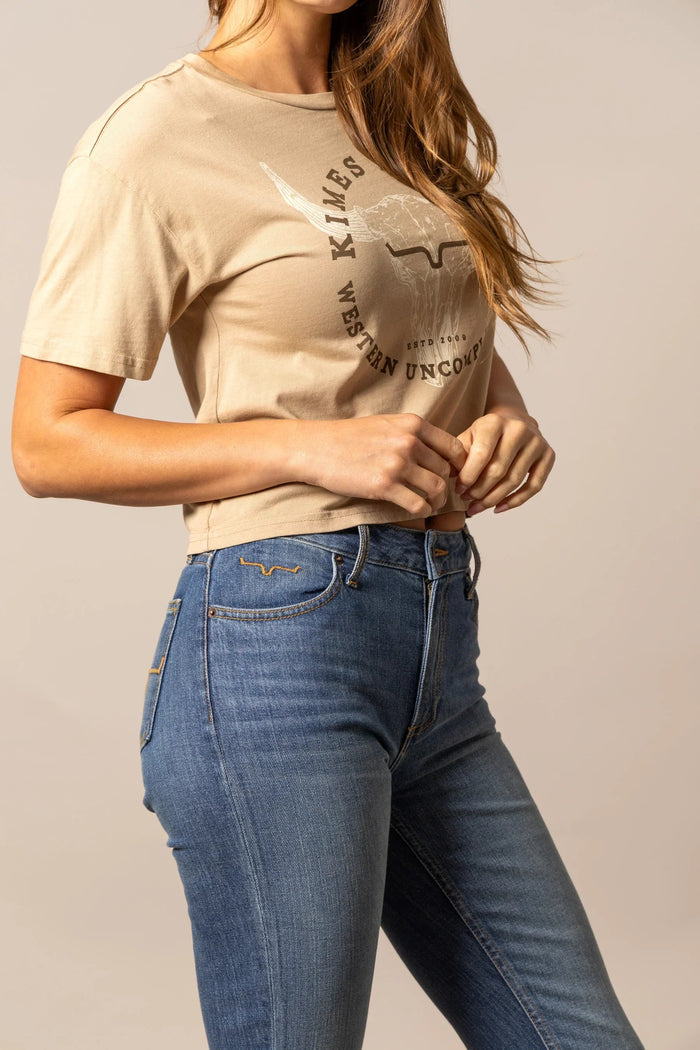 Kimes Ranch Bison Skull Crop Tee