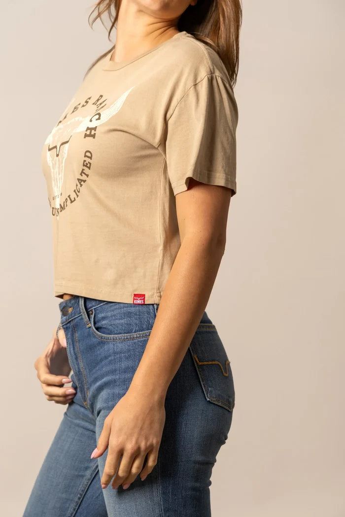 Kimes Ranch Bison Skull Crop Tee