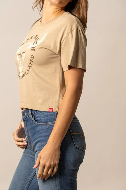 Kimes Ranch Bison Skull Crop Tee