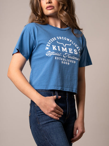 Kimes Ranch Carbon Blue Crop T Shirt