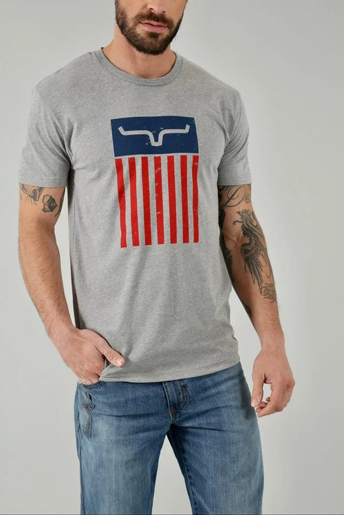 Kimes Ranch Grey Patriot T Shirt